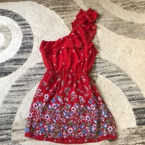 Red flower dress